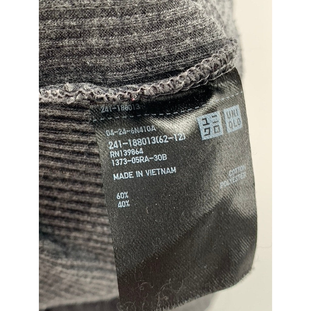 UNIQLO Women's Charcoal Gray Ribbed Crewneck Short Sleeve Casual T-Shirt SZ XS