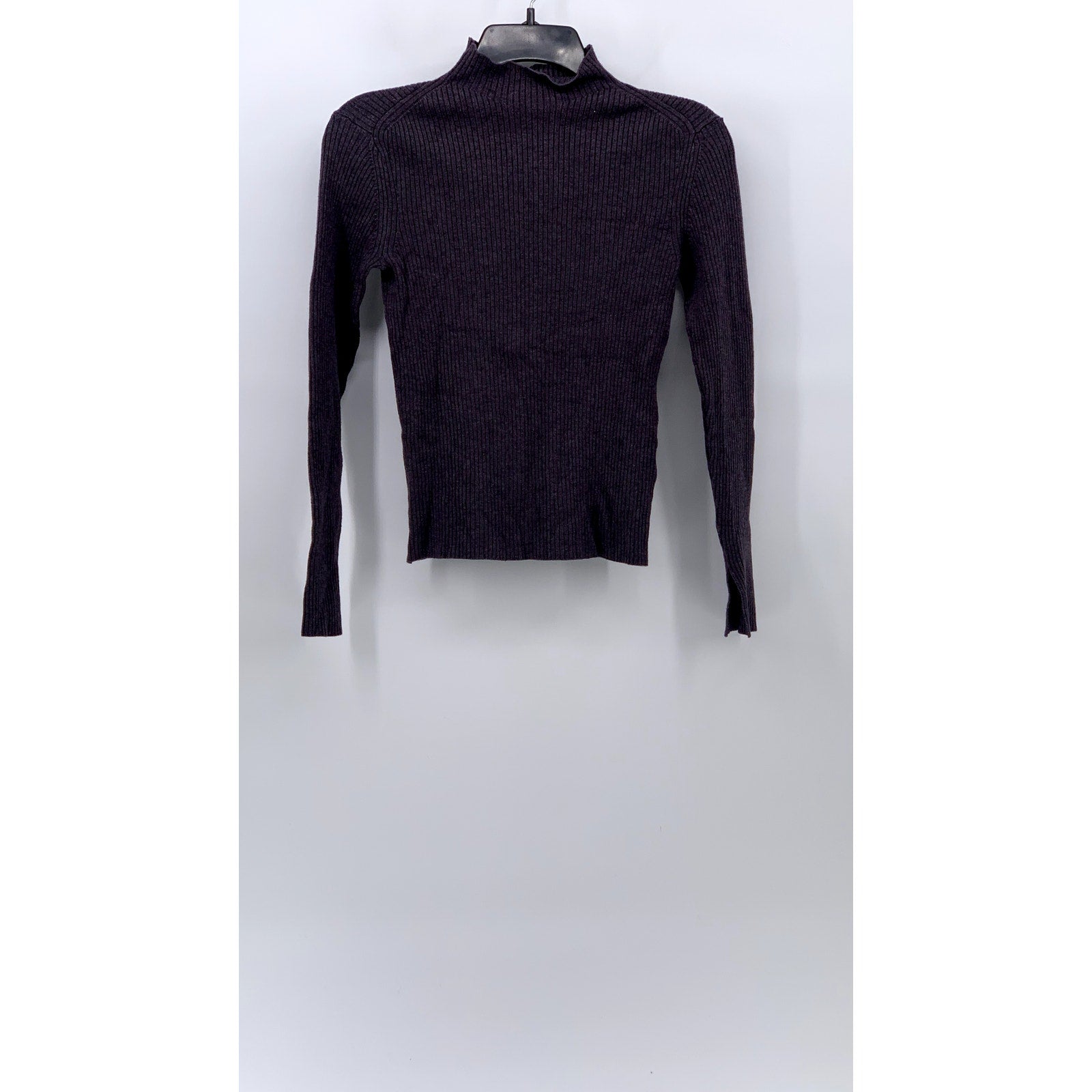 H&M Women's Basic Purple Ribbed Long Sleeve Turtleneck Top SZ M