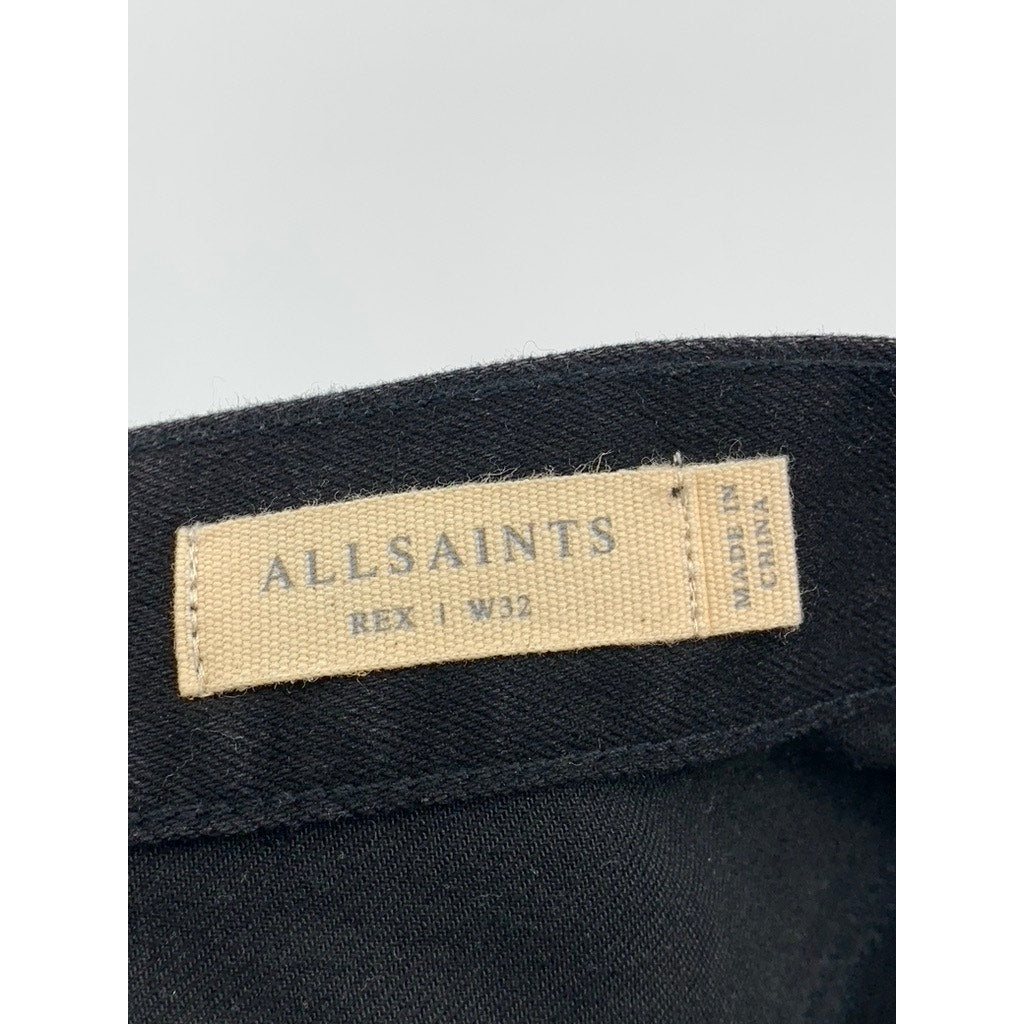 ALLSAINTS Men's Black Rex Straight-Slim Jeans SZ 32