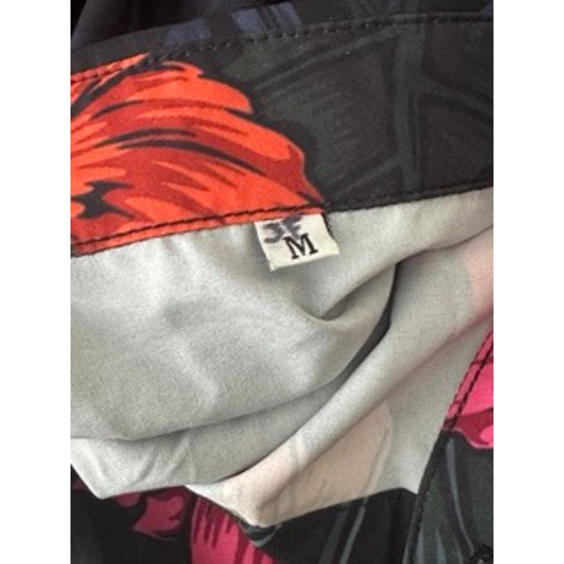 SALTY MONKEYS Men's Black Floral Print Button-Up Short Sleeve Shirt SZ M