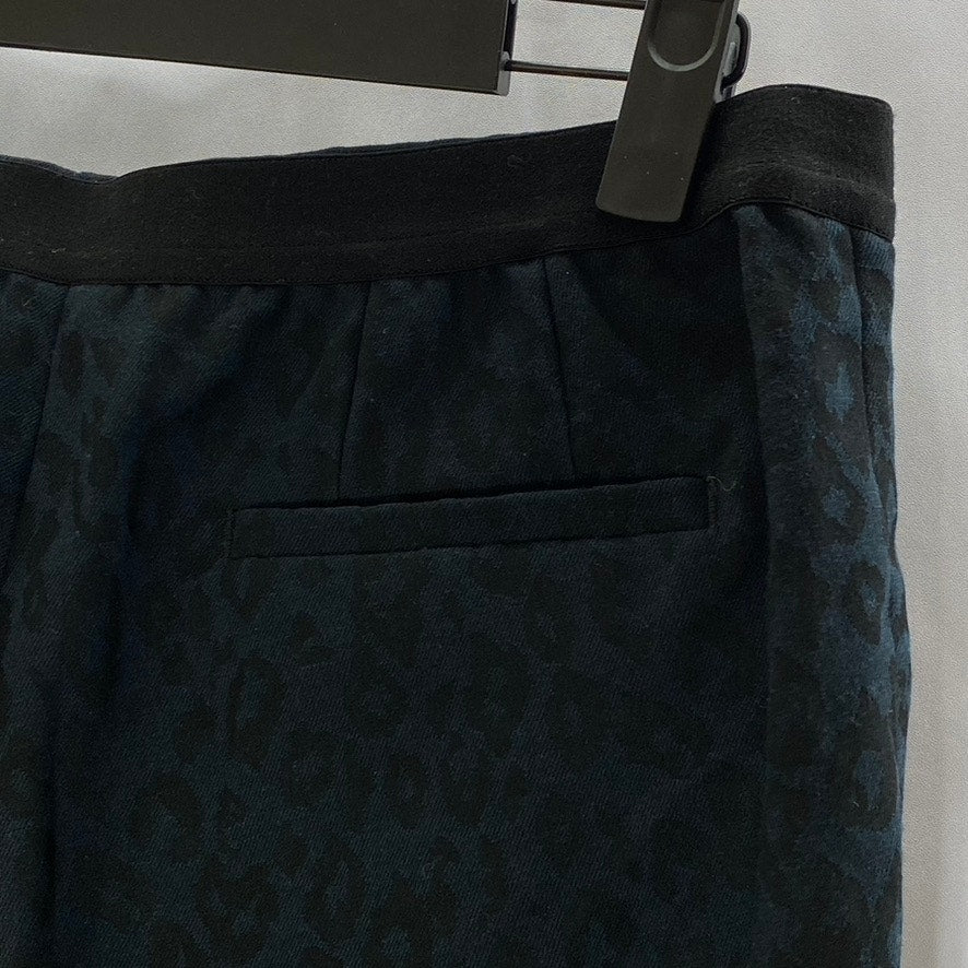 UNIQLO Women's Navy-Black Animal Print Elastic-Waist Pull-On Slim Pant SZ S