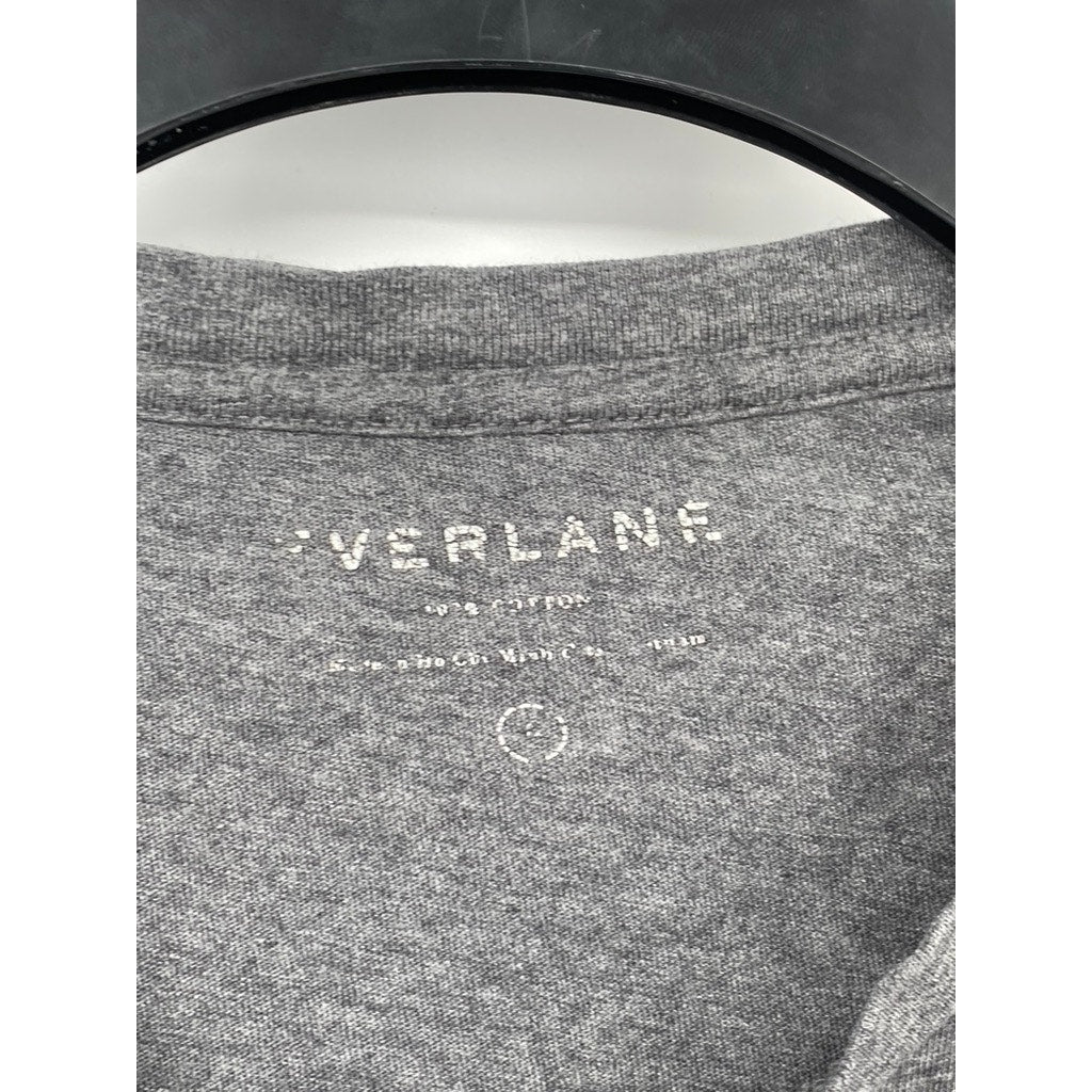 EVERLANE Women's Dark Gray The Box Crewneck Short Sleeve Cotton Top SZ S