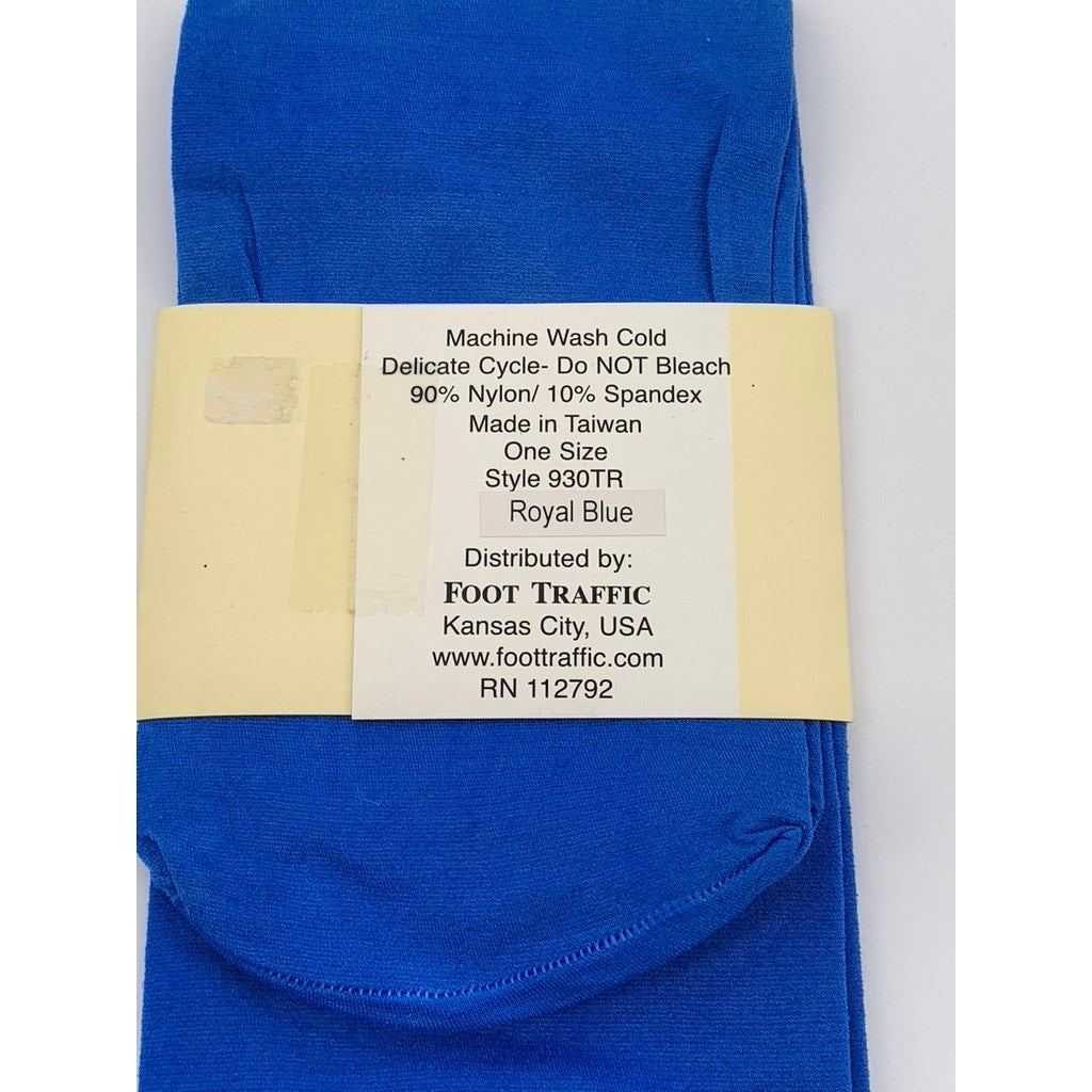 FOOT TRAFFIC Women's Royal Blue Fashion Opaque Trouser Socks SZ OS