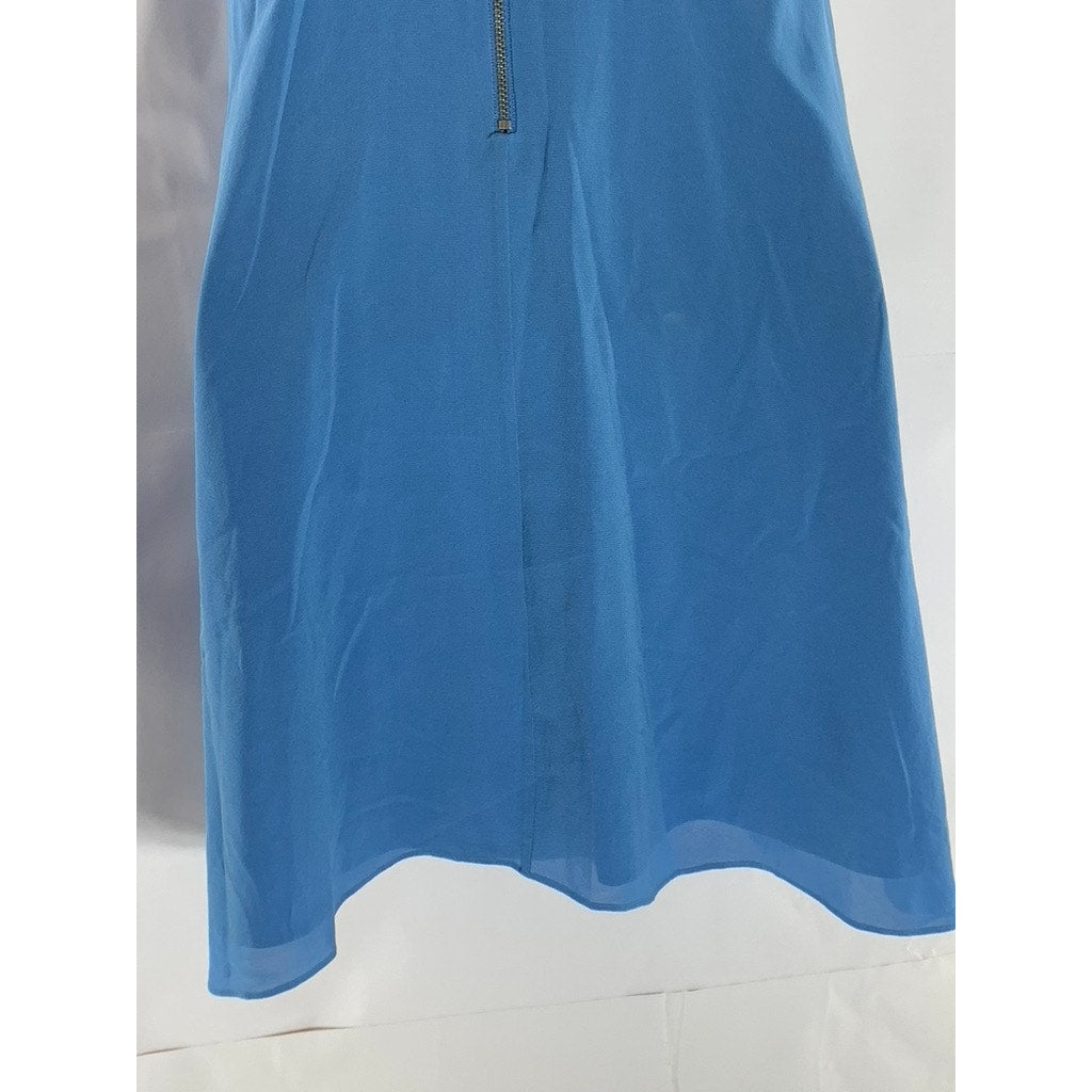 ALICE+OLIVIA Women's Blue Fletcher Low Racerback A-Line Mini Dress SZ XS