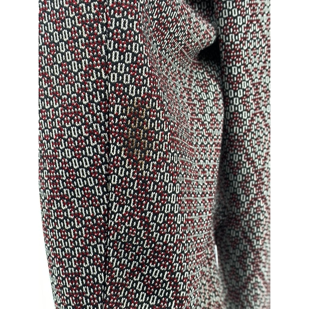 LEE WALD Men's Vintage Burgundy Printed Two-Button Blazer SZ S
