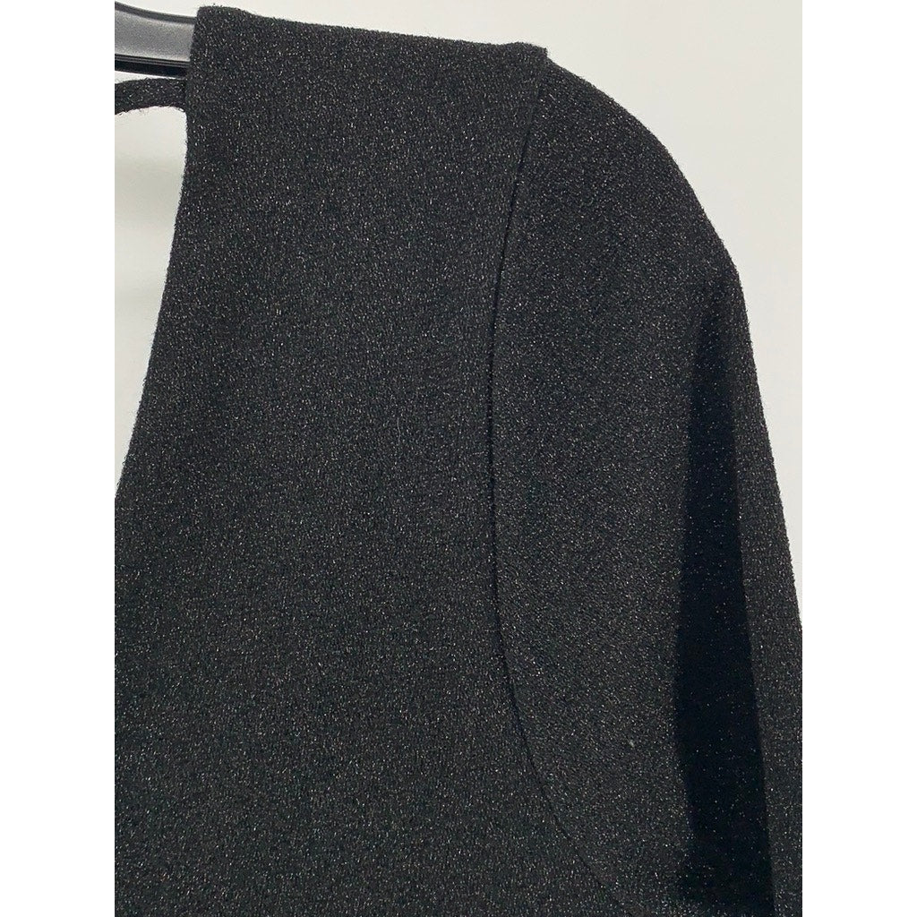 EXPRESS Women's Black Sweetheart Long Sleeve Seamed Mini Dress SZ L
