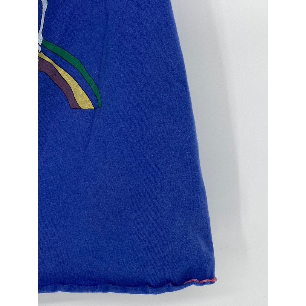 KIMCHI BLUE Women’s Blue-Pink Square-Neck Sweetie Unicorn Graphic Tank Top SZ L