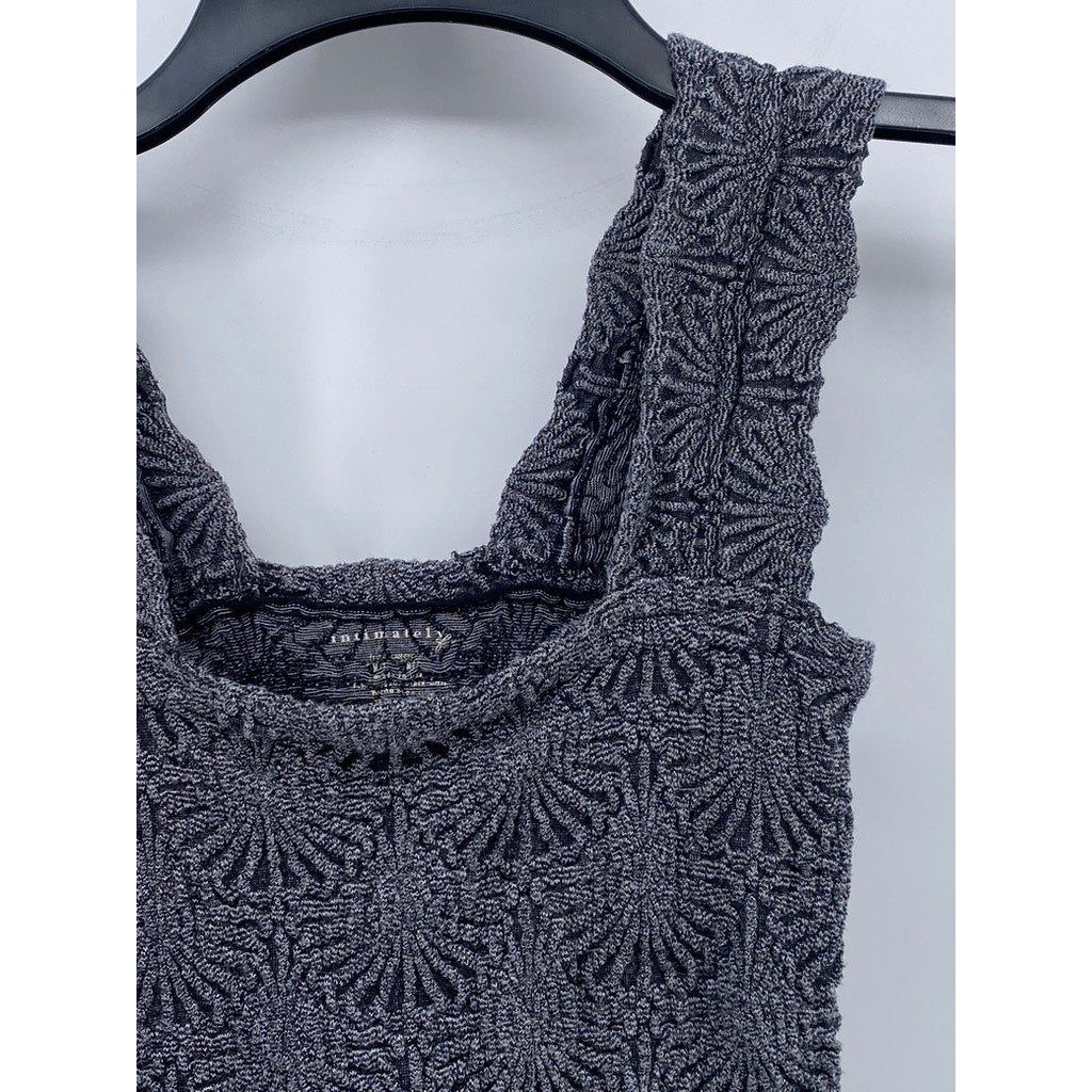 INTIMATELY By FREE PEOPLE Women's Charcoal Gray Floral Textured Cropped Tank SZM