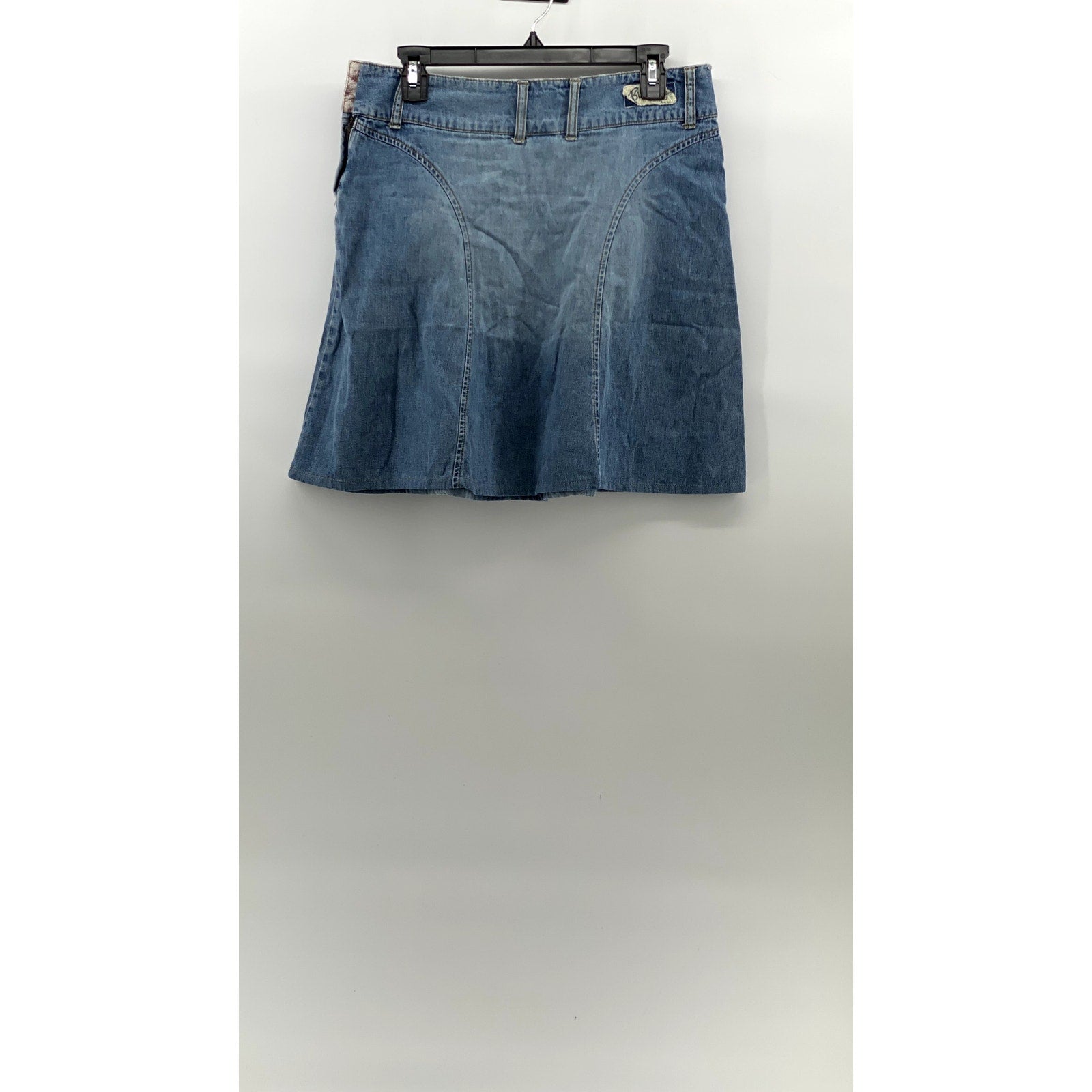 BILLABONG Women's Blue Denim Side-Button Low-Rise A-Line Mini Skirt SZ S