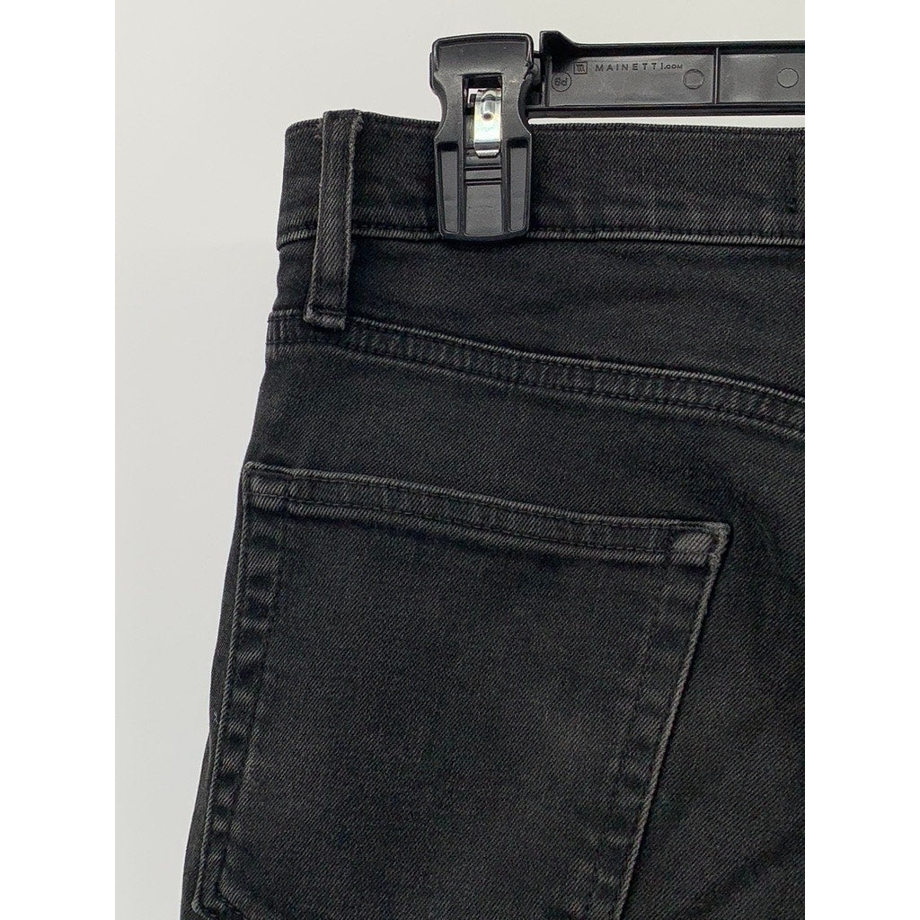 TOPMAN Men's Black Distressed Skinny Stretch Jeans SZ 30R