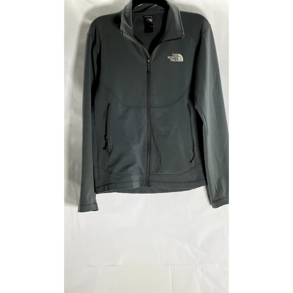 THE NORTH FACE Men's Gray Textured Embroidered Logo Zip-Up Jacket SZ S
