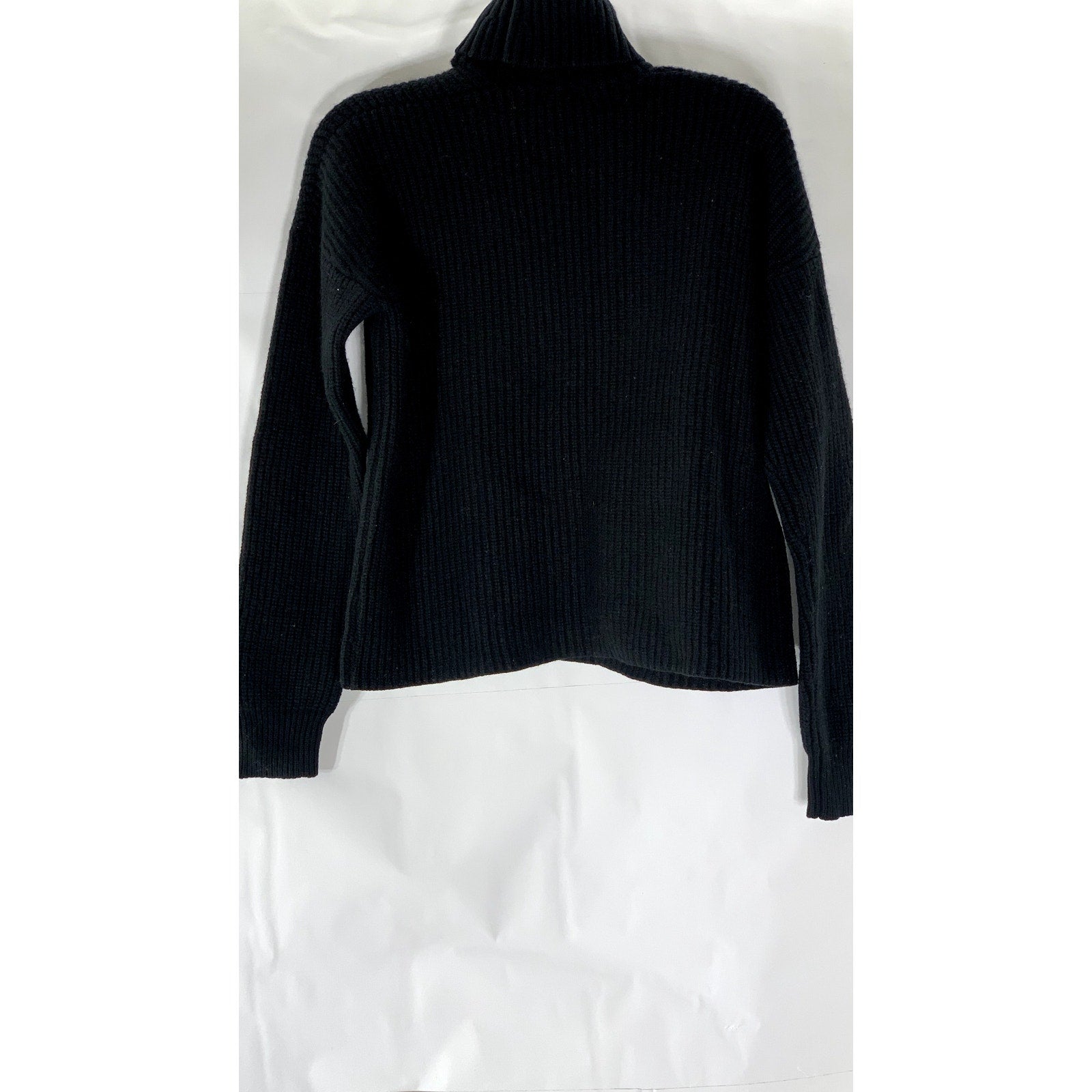LPA Women’s Black Wool-Cashmere Rib Cutout Turtleneck Long Sleeve Sweater SZ XS