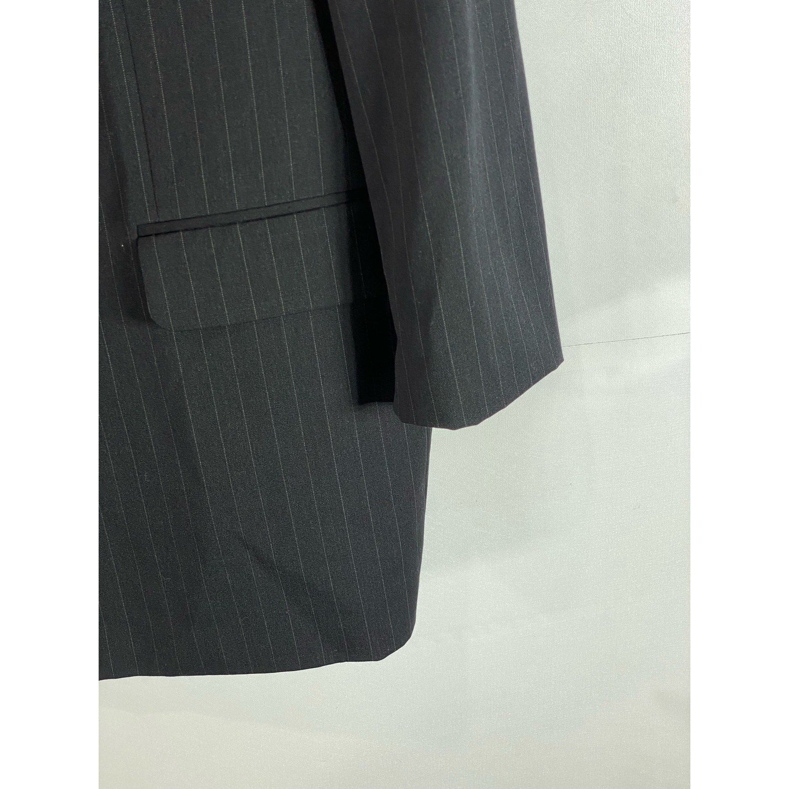 ANDREW FEZZA Fusion Men's Black Pinstripe Vintage Three-Button Blazer SZ 54R