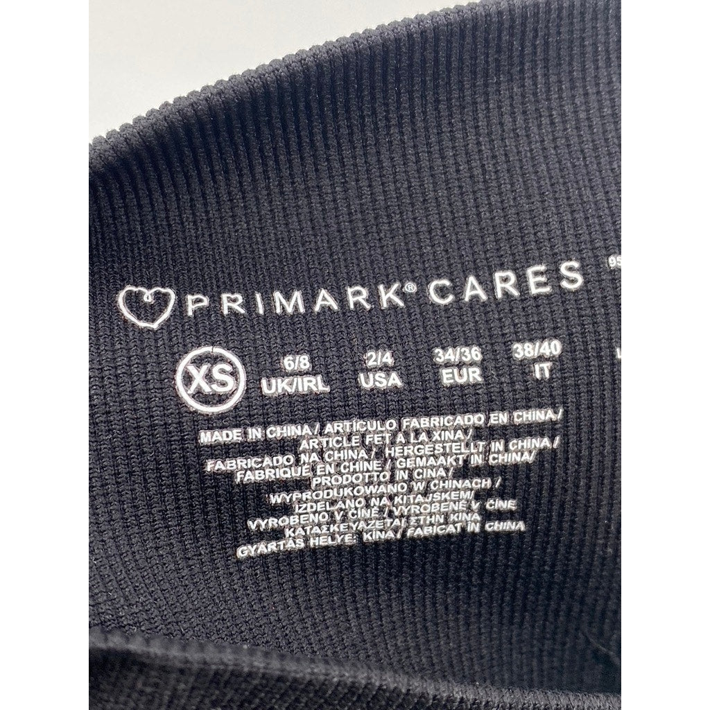 PRIMARK CARES Women's Black Ribbed Compression Pull-On Stretch Biker Shorts SZXS