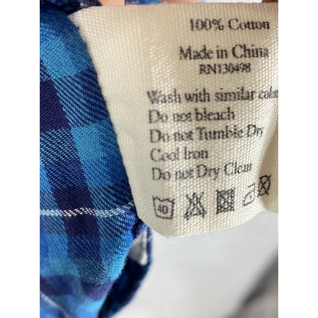 JACK WILLS Men's Blue Gingham Windowpane Button-Up Long Sleeve Shirt SZ L