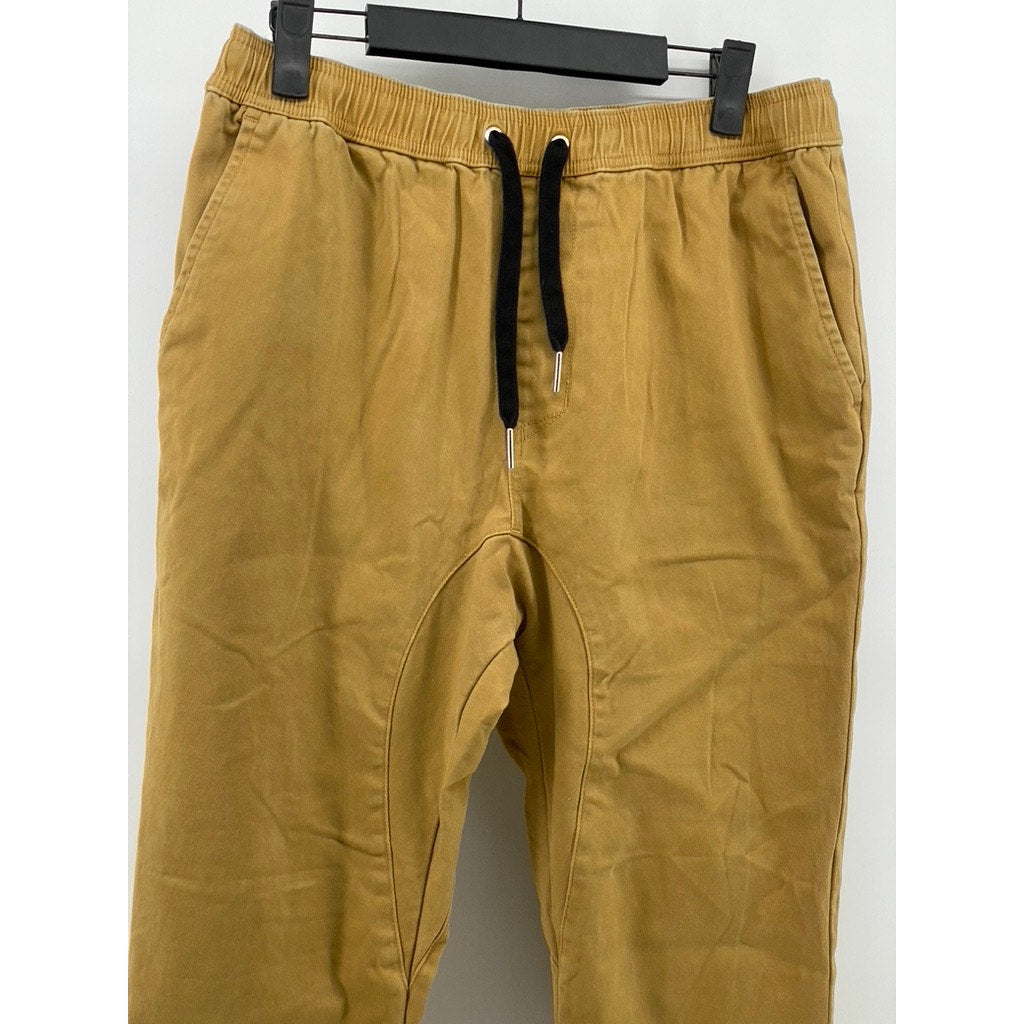 ZANEROBE Men's Tan Drawstring Sureshot Denim Jogger Pants SZ 34