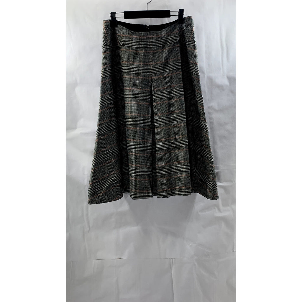 JOSEPH Women's Black-Red Plaid Virgin-Wool Blend Knee Length Skirt SZ 38(US6)