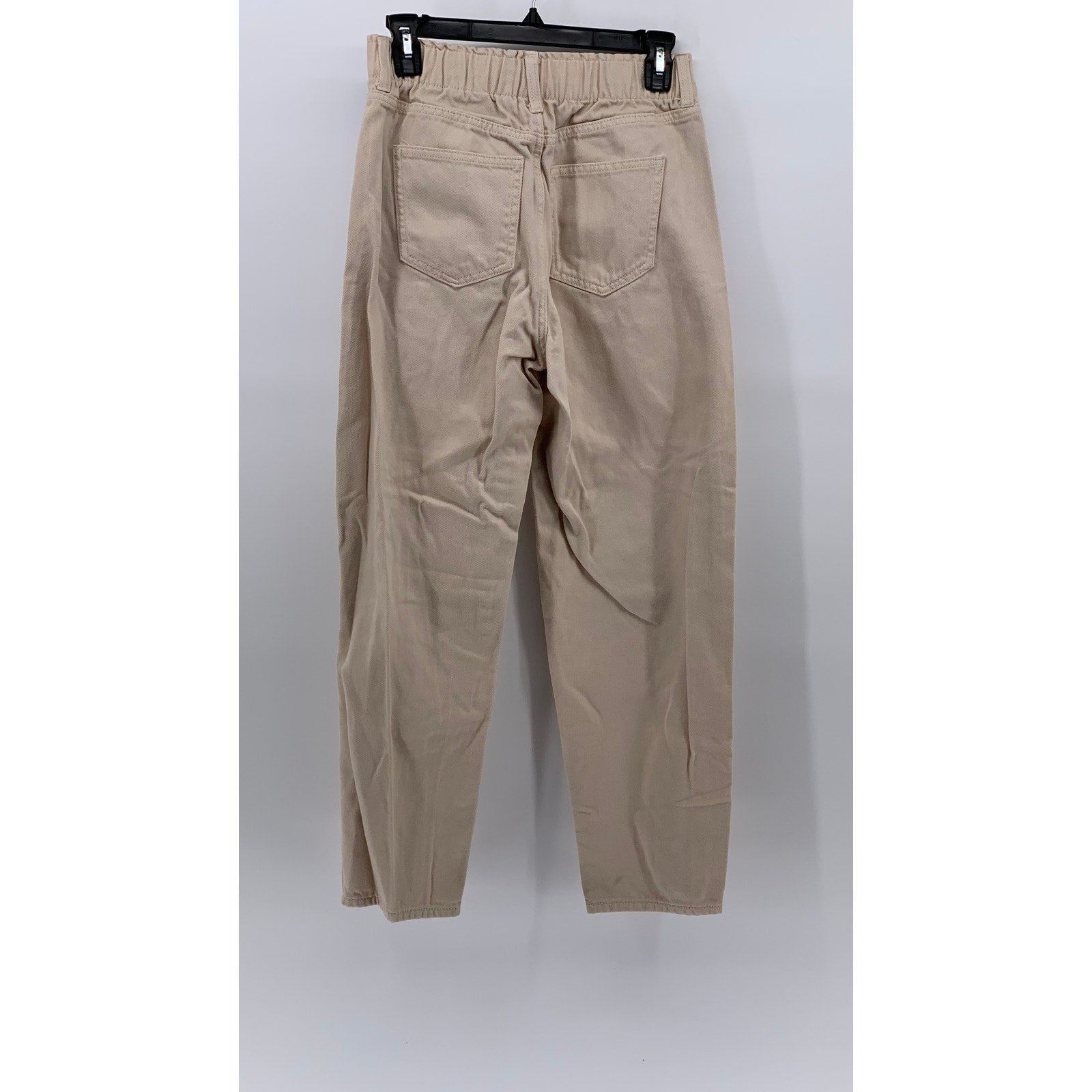 H&M Women's Tan High-Waist Twill Casual Trousers SZ 2