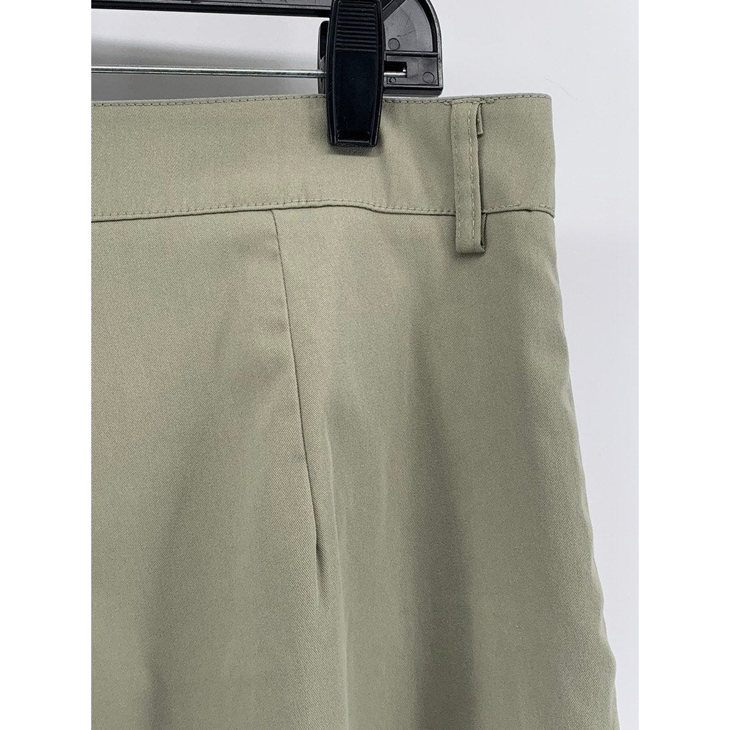BLUSH MARK Women's Olive Green Solid Cargo Straight-Leg Pants SZ XL