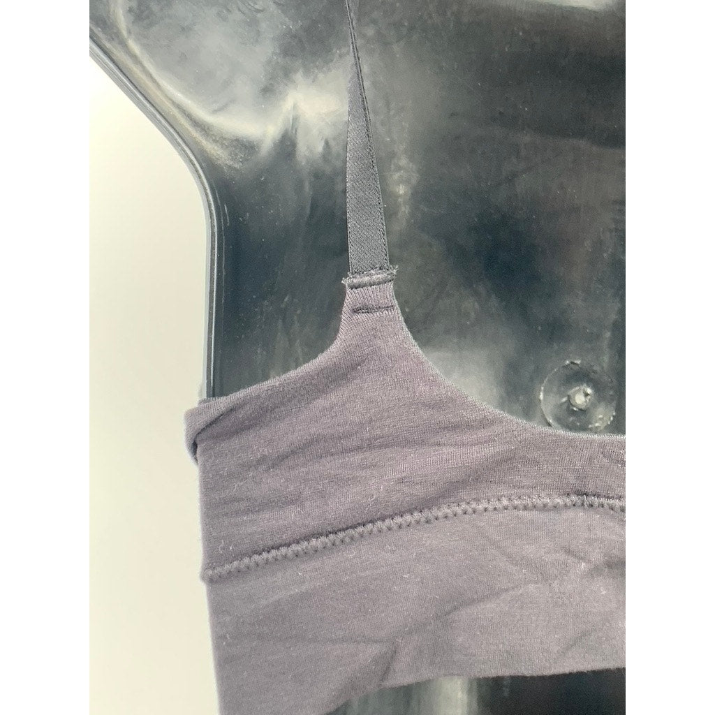 JOCKEY Women's Black Solid Padded Spaghetti Strap V-Neck Bralette SZ M