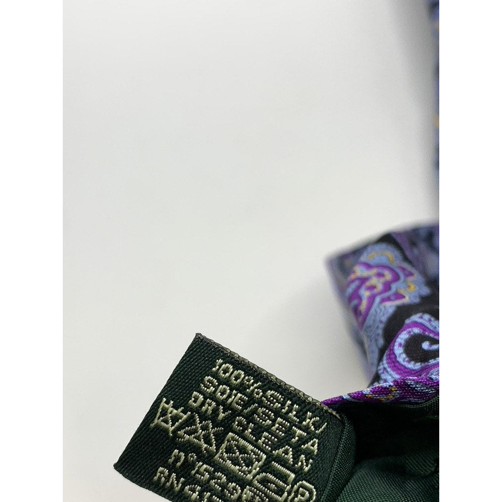 LAUREN RALPH LAUREN Men's Black-Purple Paisley Silk Tie SZ OS