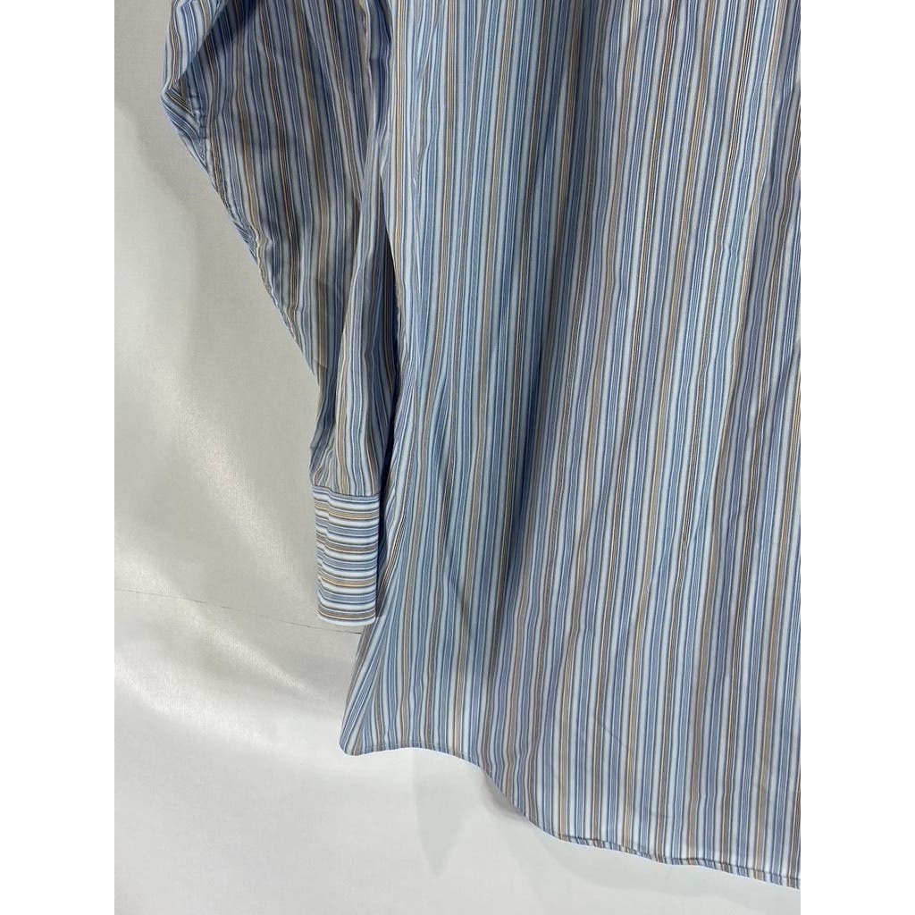 JOSEPH & FEISS INTERNATIONAL Men's Blue Striped Classic-Fit Shirt SZ 16.5 332/33