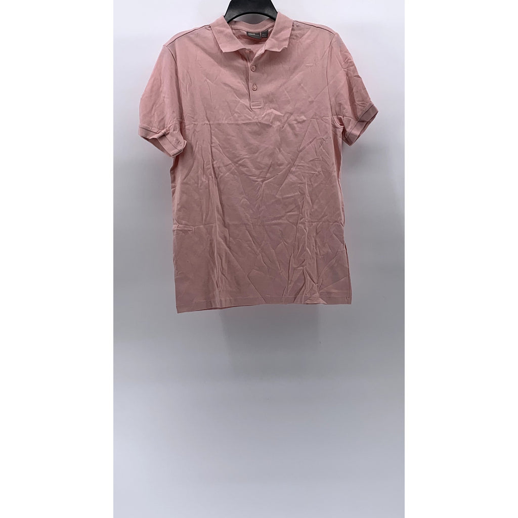 ASOS Men's Light Pink Organic Cotton Short Sleeve Polo Shirt SZ S