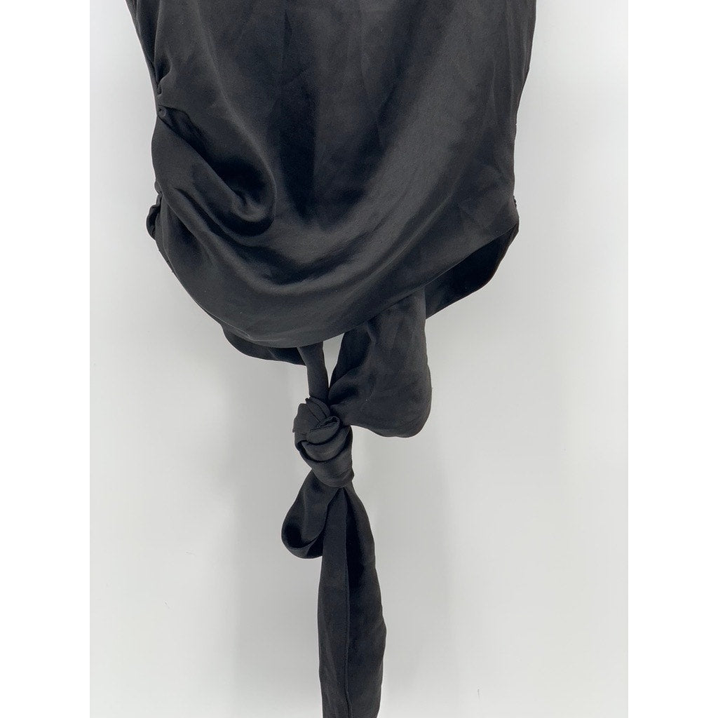 ZARA Women's Black Backless Tie-Hem Sleeveless Top SZ XS