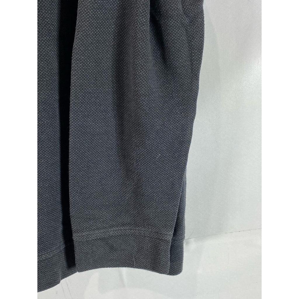 TASSO ELBA Men's Black Birdseye Quarter-Zip Pullover Sweater SZ 2XL