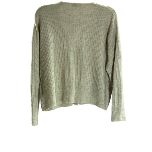 MADEWELL Women's Beige Coziest Yarn Cameron Ribbed Three-Button Cardigan SZ S