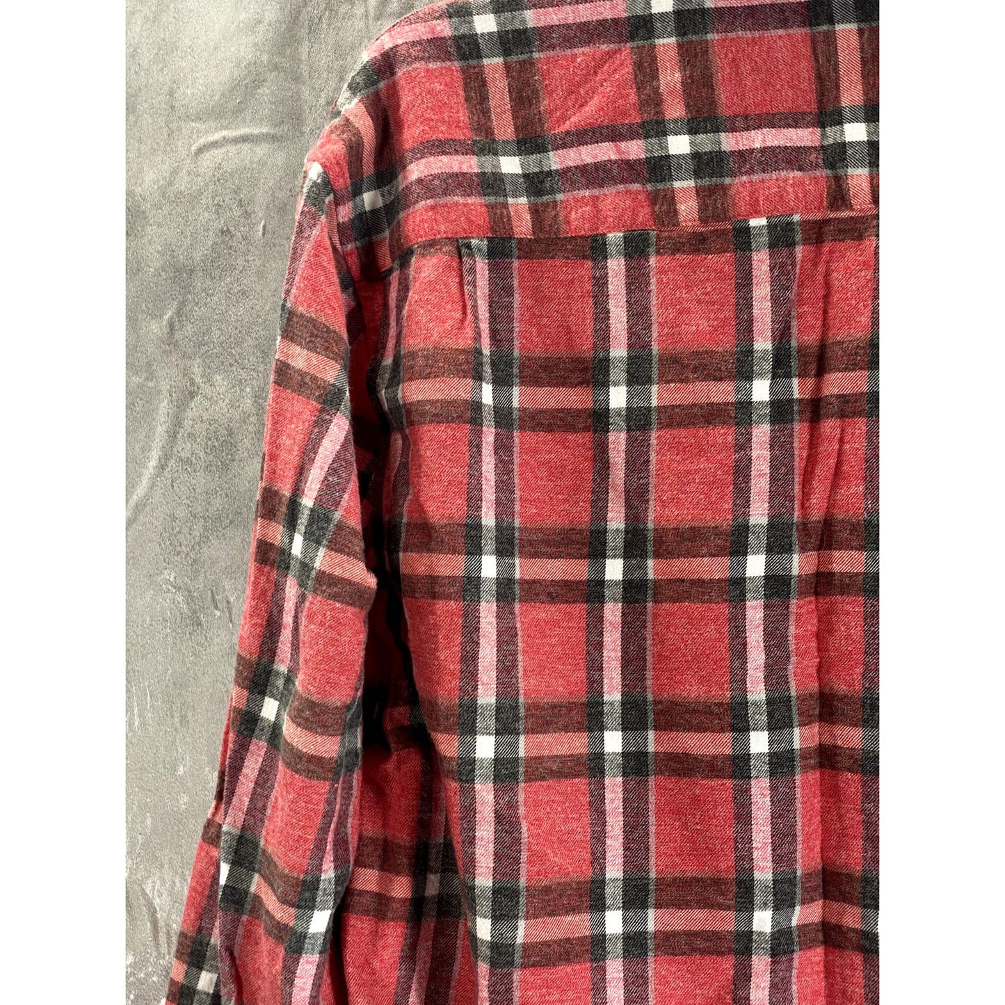 LUCKY BRAND Men's Red Plaid Humboldt Workwear Button-Up Long Sleeve  Shirt SZ L