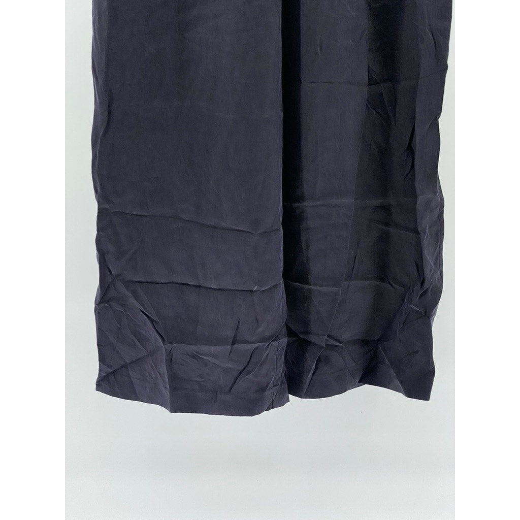 TED BAKER LONDON Women's Navy Pleated Wide-Leg High-Rise Pant SZ 1/US4