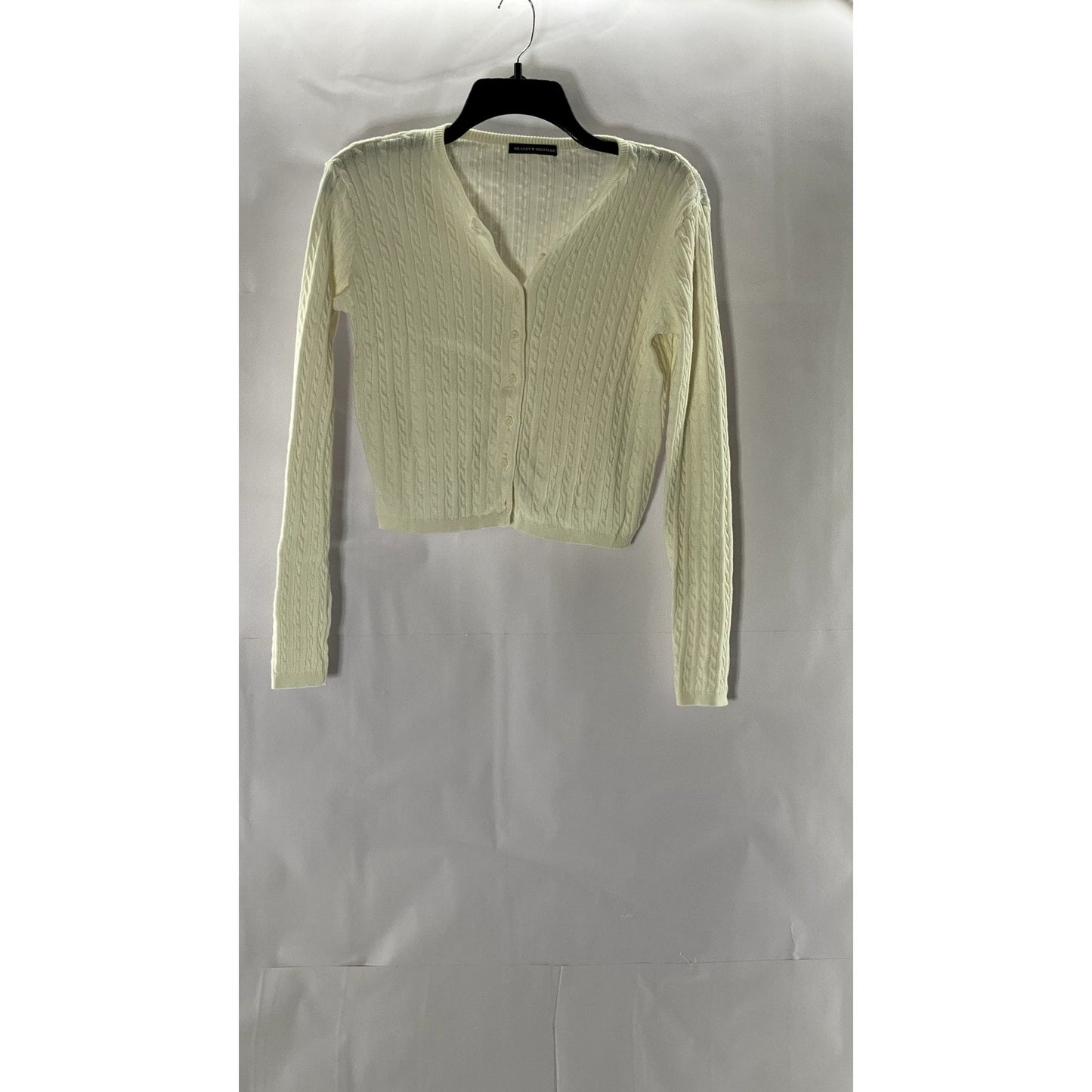BRANDY MELVILLE Women's Cream Zoe Cable Knit Button-Up Cardigan SZ S/M
