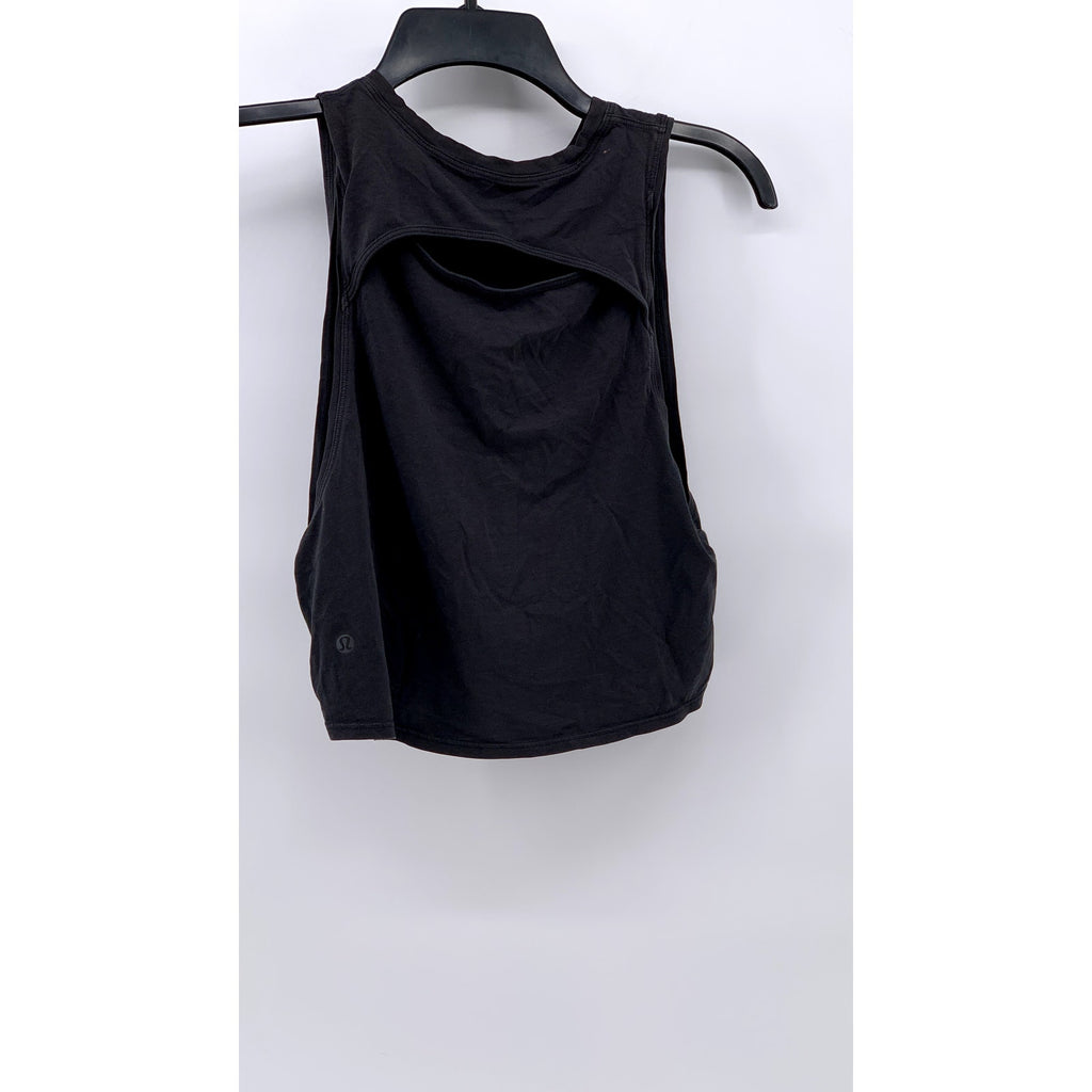 LULULEMON Women's Washed Black Sculpt Cropped Tank Top SZ 2