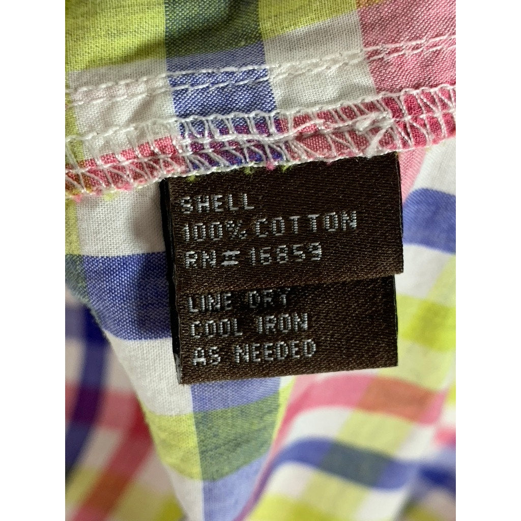 J.MCLAUGHLIN Women's Multicolor Plaid Button-Up Long Sleeve Top SZ 2