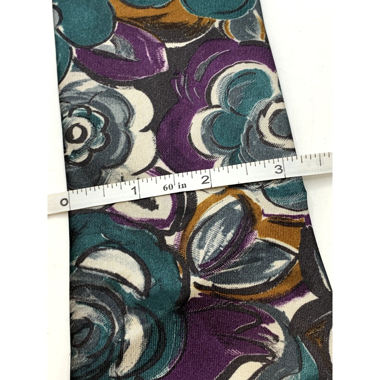 HAGGAR Men's Vintage 90's Floral Paint Abstract USA Tie