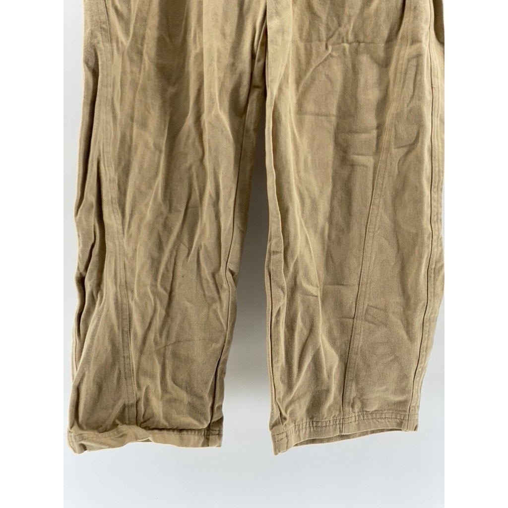 COLD GOLD Women's Tan Straight-Leg Pull-On Relaxed Fit Pant SZ M