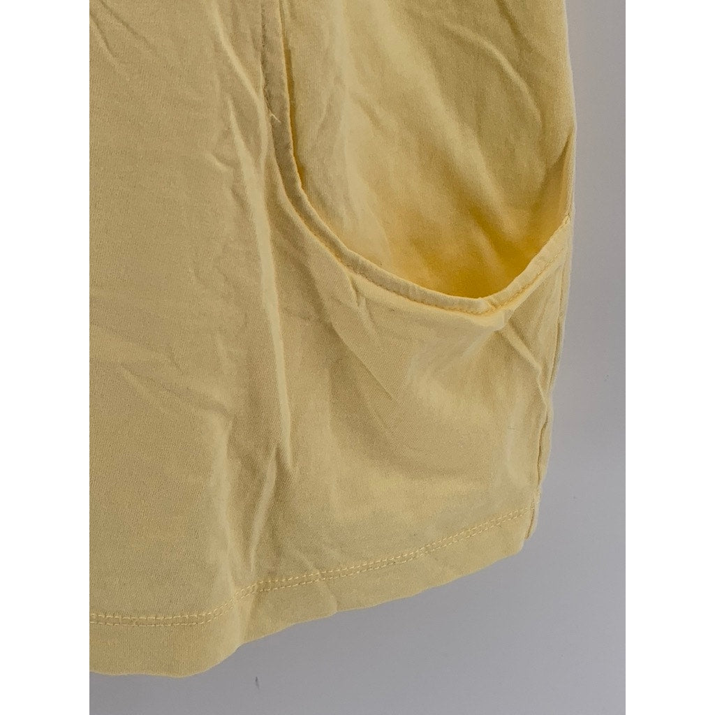 DEREK HEART PLUS Women's Yellow Crochet Trim Short Sleeve Top SZ 1X