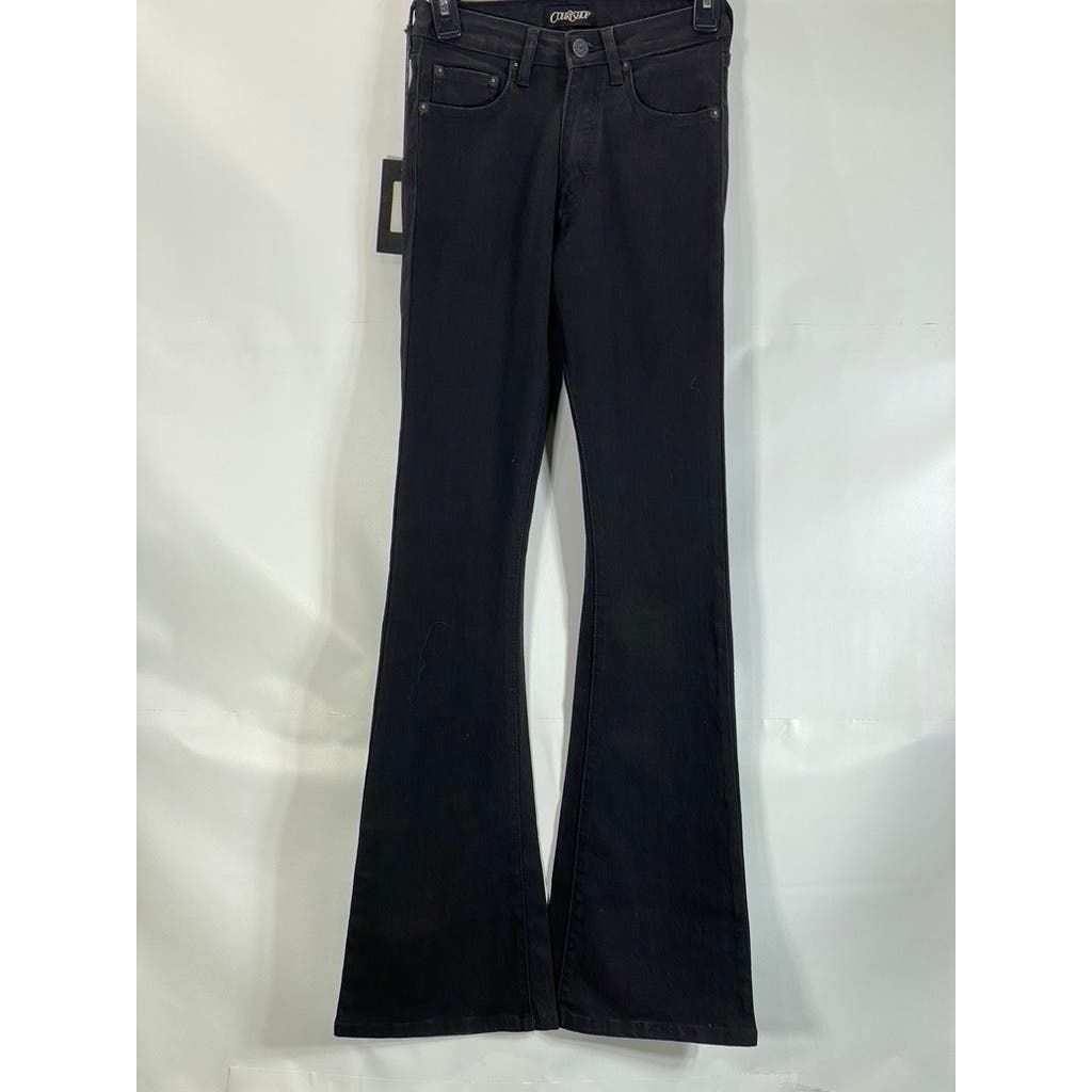 COURTSHOP Women's Aspen Black Bell Bottom Denim Jeans SZ 24