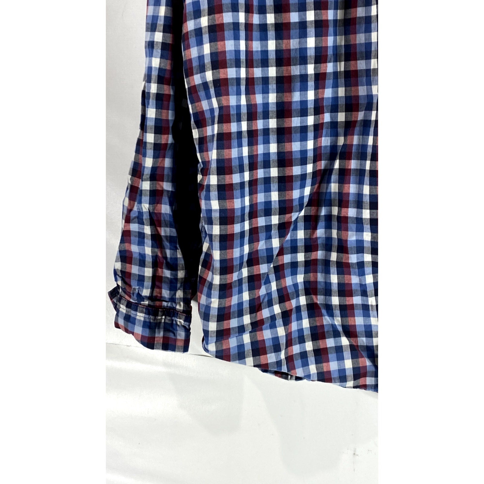 GAP Men's Multicolor Mini Check Regular-Fit Long Sleeve Button-Up Shirt SZ L