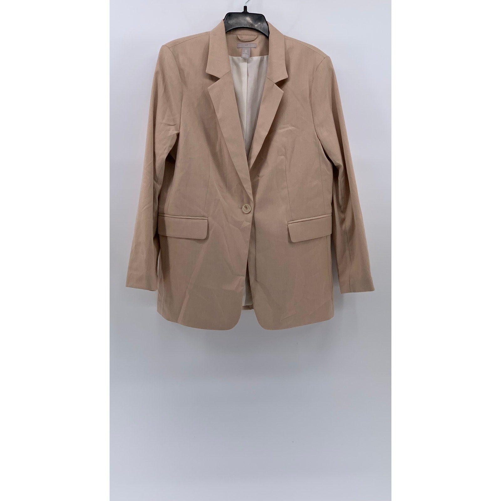 H&M Women's Light Pink One-Button Long Sleeve Notch Collar Blazer SZ M