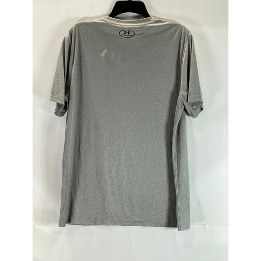 UNDER ARMOUR Men's Light Gray Crewneck Heatgear Loose Short Sleeve T-Shirt SZ L