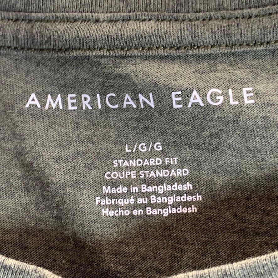 AMERICAN EAGLE OUTFITTERS Green Crewneck Short Sleeve T-Shirt SZ L