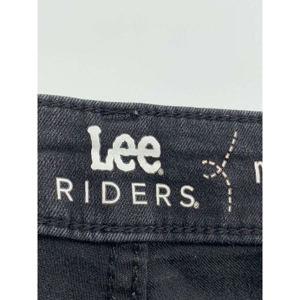 LEE RIDERS Women's Black Solid Mid-Rise Bootcut Jeans SZ 34