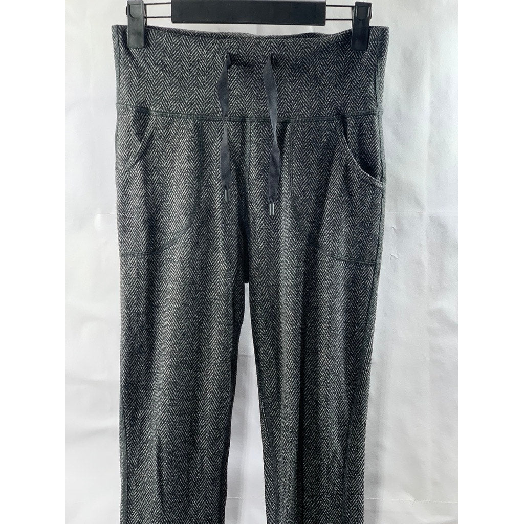 LULULEMON Women's Black-Gray High-Rise Straight-Leg Stretch Leggings SZ 6