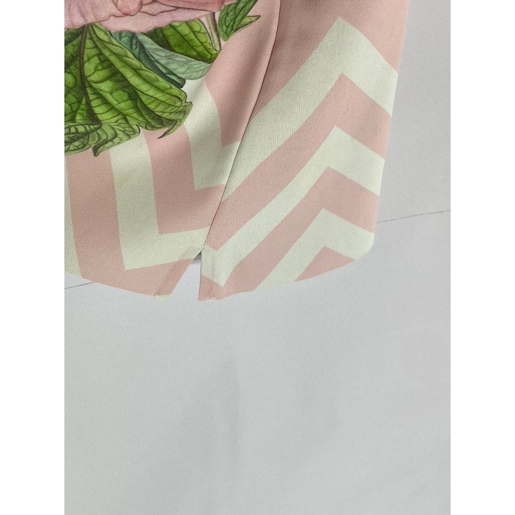 TED BAKER LONDON Women’s Pink Scallop Trim Floral Adjustable Strap Cami Top SZ S
