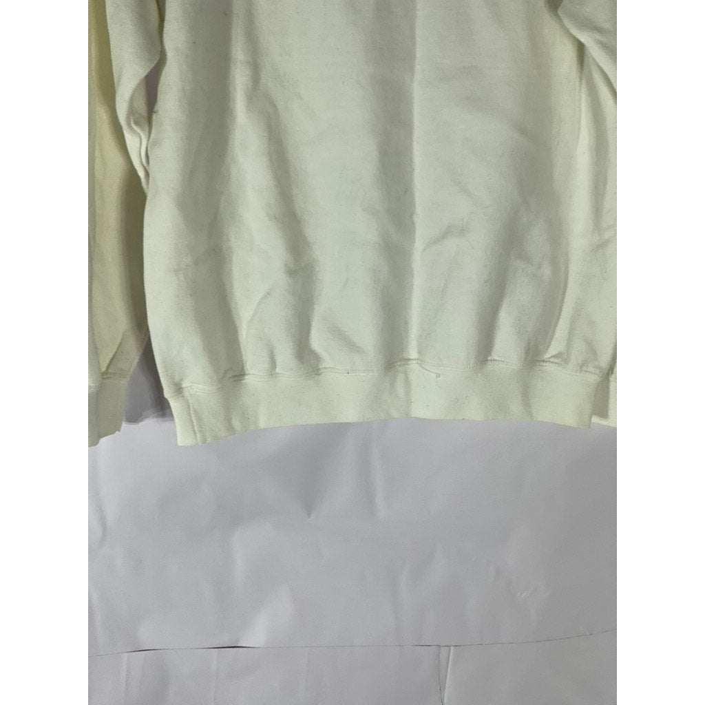 GILDAN UNISEX White Habitually Truthful Logo Crewneck Long Sleeve Sweatshirt SZM