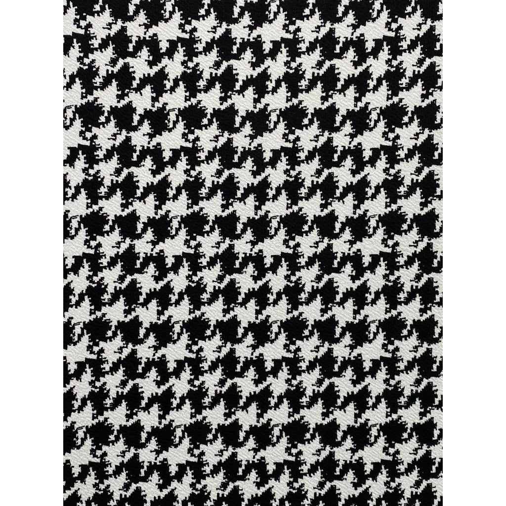 SHEIN Women's Black-White Houndstooth Print Mock-Neck Bodycon Midi Dress SZ 8/10