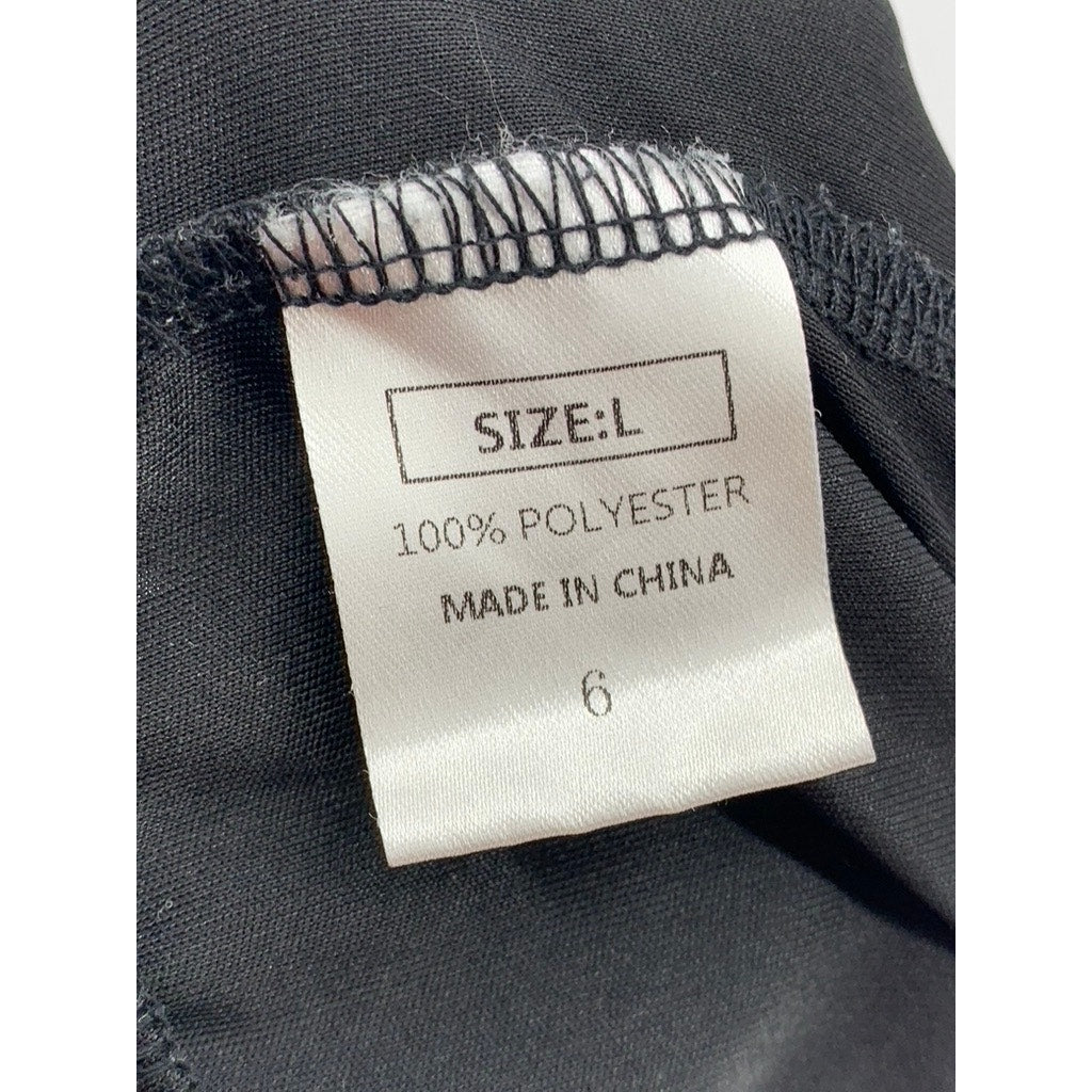 UNBRANDED Men's Black Solid Pull-On Relaxed Fit Casual Active Shorts SZ L