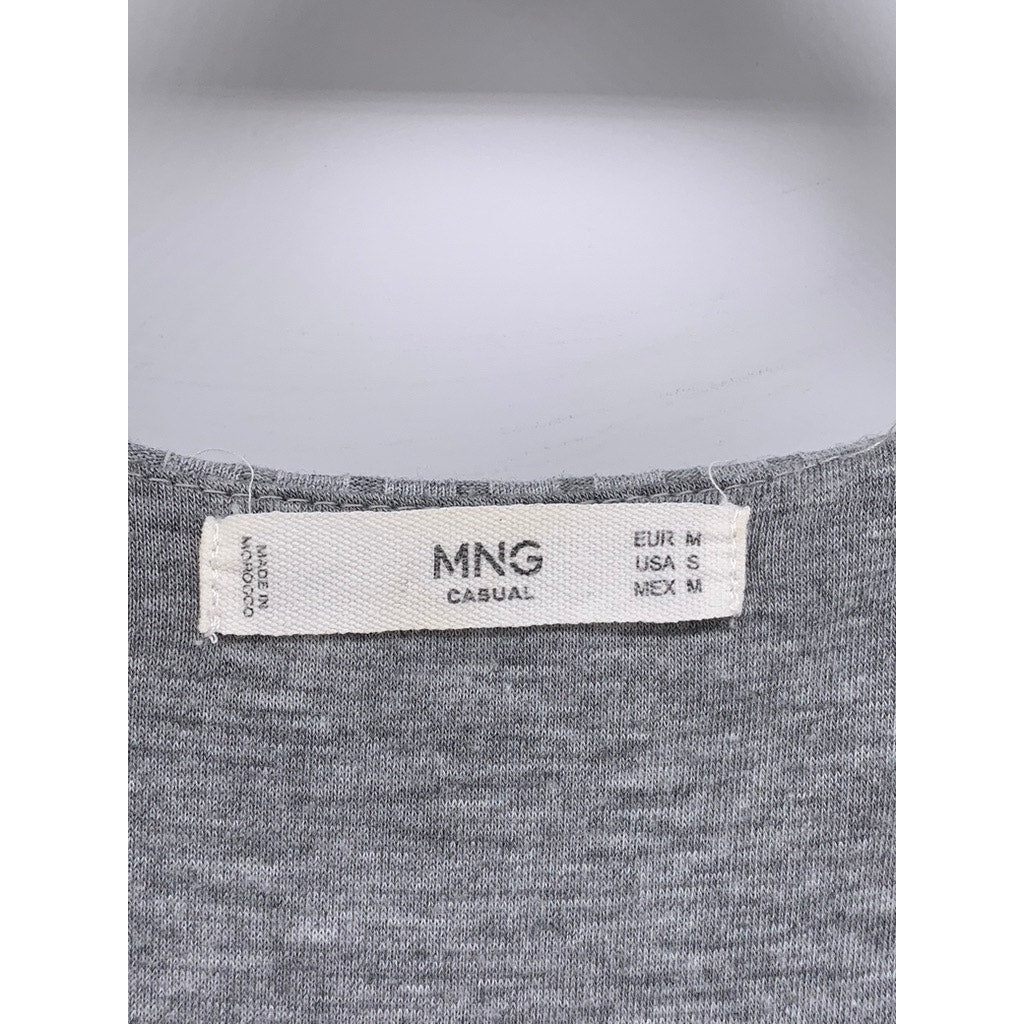 MNG Women's Gray Ribbed V-Neck Sleeveless Belted Jumpsuit SZ S
